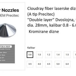 Dizna Kiseonik (Double Layer) za Precitec lasersku glavu – hromirana