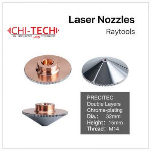 Raytools A2 DL-232 Cloudray fiber laserske dizne (A tip Raytools) DOUBLE layer, Dia. 32mm, visina 15mm, kalibar 0.8-6.0mm, Chitech fiber laseri