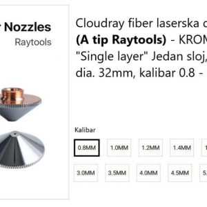 Dizna Azot (Single Layer) za Raytools lasersku glavu – hromirana